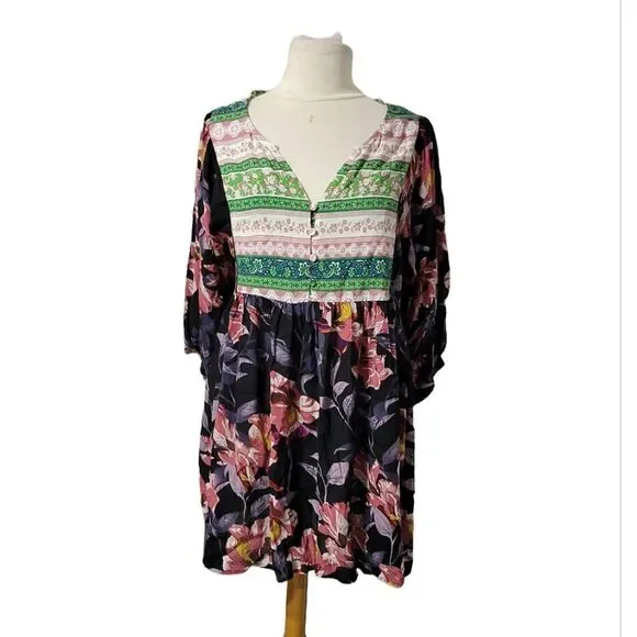 Umgee boho dress with balloon sleeve - Picture 3 of 10